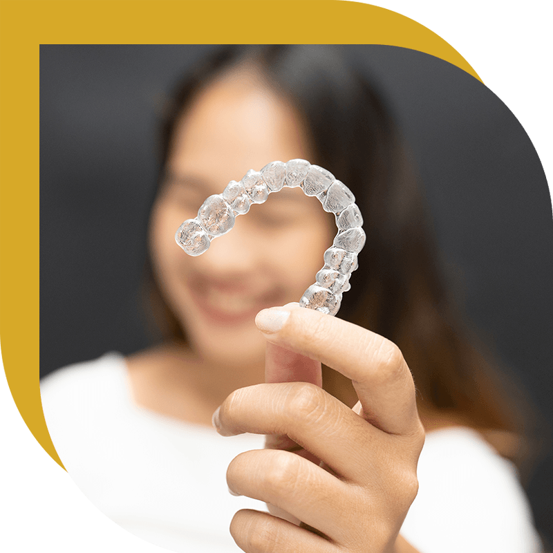 invisalign retainer close up