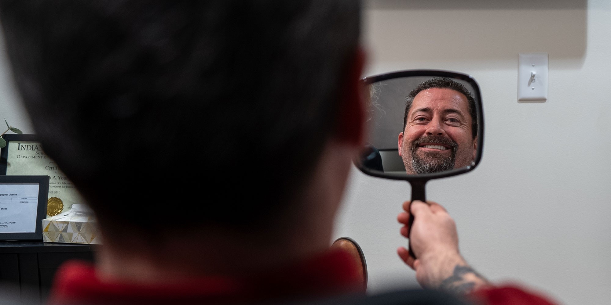 man after with happy smile